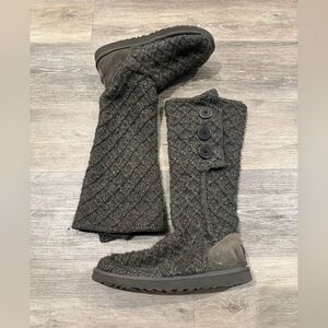 UGG Australia Classic Cardy sweater knit boots in gray